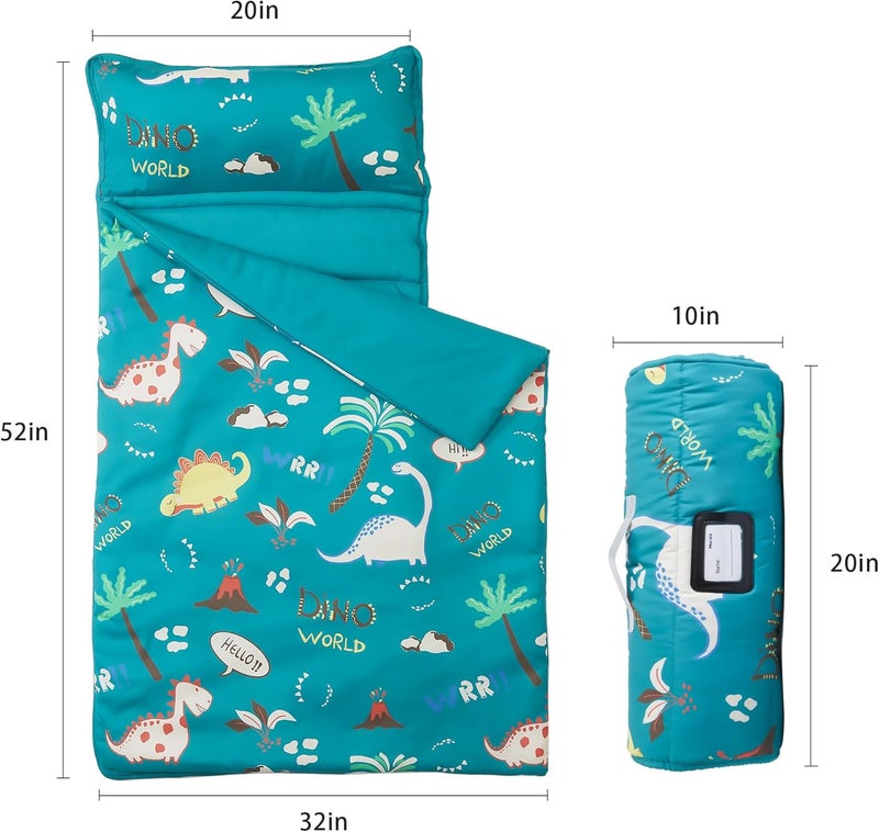 MORAIS Toddler Nap Mat with Pillow and Blanket, 52" x 20" Lightweight and Soft Nap Mat for Preschool, Daycare, Travel Sleeping Bags - Image 2